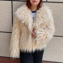 Women's Fake Mongolian Fur Coat with Big Collar, Autumn and Winter Fashionable Faux Fur Coat, Beach Wool Jacket