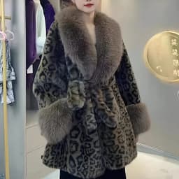 Autumn Winter New 2025 Fur Collar Fox Fur Jacket Women's Overcoat Tight Waist Thickened Warm Parka Loose Chic Fur Jacke