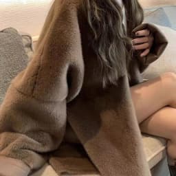 Faux Mink Fur Coat for Women, Covered Open Stitch , V-Neck Jacket,Thick Warm Female Clothes,Autumn and Winter, New, 2024