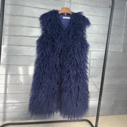 Mongolia Sheep Fur Women Long Vest Colorful Warm Faux Fur High Street Plush Coats Female Jacket Autumn Winter Furry Outerwear