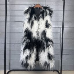 Mongolia Sheep Fur Women Long Vest Colorful Warm Faux Fur High Street Plush Coats Female Jacket Autumn Winter Furry Outerwear