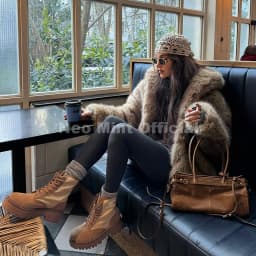 Neo Mint Exclusive Women Winter Hooded Faux Fur Coat Chic Street Fashion Girls Fluffy Fox Fur Jacket Thick Warm Shaggy Overcoat