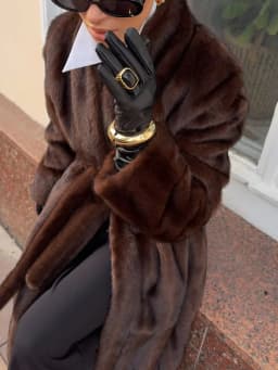 Women Casual Brown Lace Up Faux Fur Coat Turtleneck Full Sleeve Fluffy Loose Striped Long Coats Lady Winter Daily Street Jacket