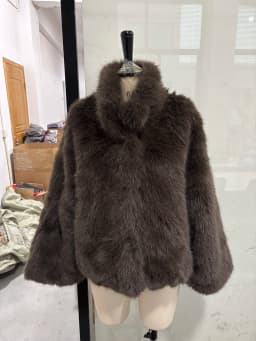 Women Casual Brown Lace Up Faux Fur Coat Turtleneck Full Sleeve Fluffy Loose Striped Long Coats Lady Winter Daily Street Jacket