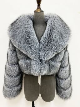 ZADORIN Luxury Big Collar Spliced Cropped Faux Fur Coat Woman Clothing Thicken Furry Faux Fur Jacket Winter Fur Coats Top Mujer
