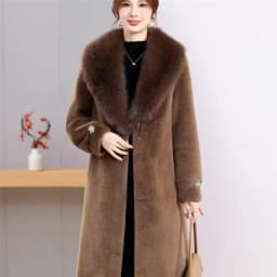 Leopard Print Lazy Elongated Fur Coat For Women's Winter Hooded Warm Environmentally Friendly Fur Coat Thick Imitation Fur Jacke