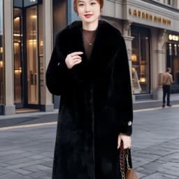 Leopard Print Lazy Elongated Fur Coat For Women's Winter Hooded Warm Environmentally Friendly Fur Coat Thick Imitation Fur Jacke