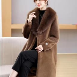 Leopard Print Lazy Elongated Fur Coat For Women's Winter Hooded Warm Environmentally Friendly Fur Coat Thick Imitation Fur Jacke