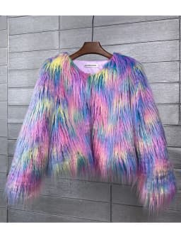 ZADORIN Mongolian fur Furry Faux Fur Coat Woman Fur Coats Autumn Winter Pink White Shaggy Faux Fur Jacket Tops Festival Clothing