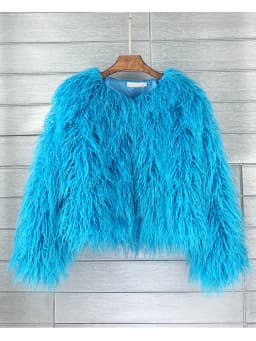 ZADORIN Mongolian fur Furry Faux Fur Coat Woman Fur Coats Autumn Winter Pink White Shaggy Faux Fur Jacket Tops Festival Clothing