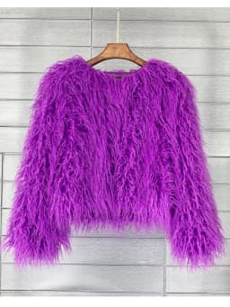 ZADORIN Mongolian fur Furry Faux Fur Coat Woman Fur Coats Autumn Winter Pink White Shaggy Faux Fur Jacket Tops Festival Clothing