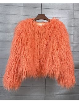 ZADORIN Mongolian fur Furry Faux Fur Coat Woman Fur Coats Autumn Winter Pink White Shaggy Faux Fur Jacket Tops Festival Clothing