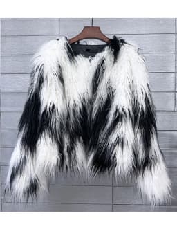 ZADORIN Mongolian fur Furry Faux Fur Coat Woman Fur Coats Autumn Winter Pink White Shaggy Faux Fur Jacket Tops Festival Clothing