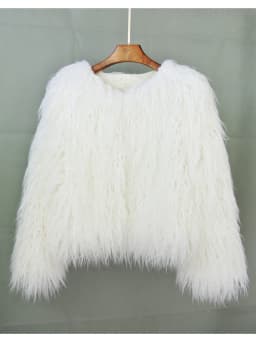 ZADORIN Mongolian fur Furry Faux Fur Coat Woman Fur Coats Autumn Winter Pink White Shaggy Faux Fur Jacket Tops Festival Clothing