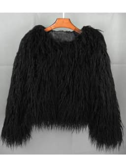 ZADORIN Mongolian fur Furry Faux Fur Coat Woman Fur Coats Autumn Winter Pink White Shaggy Faux Fur Jacket Tops Festival Clothing