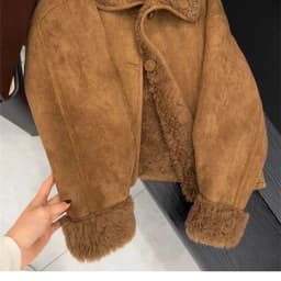 Women Faux Fur Jacket Coffee Colored Small Fragrant Style Lamb Wool Jacket Retro Casual 2025 Winter New Warm Coat Top Female