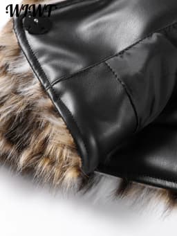Fashion Leopard Faux Fur Coat Women Casual Lapel Single Breasted Plush Warm Overcoat 2025 Winter New Lady Cozy Print Streetwear