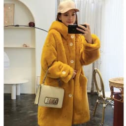 2021 New Winter Women Faux Rabbit Fur Coat Loose Long Fur Coat Large size Hooded OverCoat Thick Warm Female Plush Coats