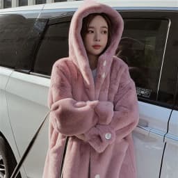 2021 New Winter Women Faux Rabbit Fur Coat Loose Long Fur Coat Large size Hooded OverCoat Thick Warm Female Plush Coats