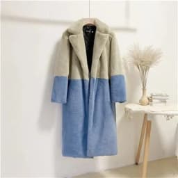 Luxury Faux Rabbit Fur Coats Fluffy Women's Two Tone Furry Long Overcoat Ladies Jacket Plus Size 5XL Thick Warm Loose Plush Coat