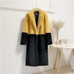 Luxury Faux Rabbit Fur Coats Fluffy Women's Two Tone Furry Long Overcoat Ladies Jacket Plus Size 5XL Thick Warm Loose Plush Coat