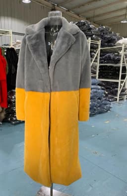 Luxury Faux Rabbit Fur Coats Fluffy Women's Two Tone Furry Long Overcoat Ladies Jacket Plus Size 5XL Thick Warm Loose Plush Coat