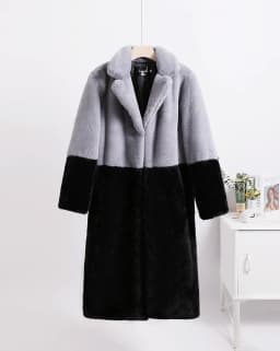 Luxury Faux Rabbit Fur Coats Fluffy Women's Two Tone Furry Long Overcoat Ladies Jacket Plus Size 5XL Thick Warm Loose Plush Coat