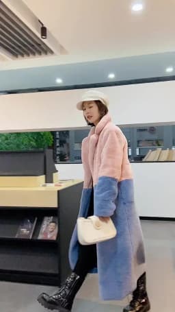 Luxury Faux Rabbit Fur Coats Fluffy Women's Two Tone Furry Long Overcoat Ladies Jacket Plus Size 5XL Thick Warm Loose Plush Coat