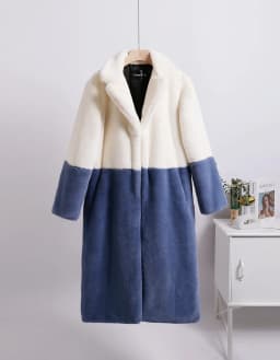 Luxury Faux Rabbit Fur Coats Fluffy Women's Two Tone Furry Long Overcoat Ladies Jacket Plus Size 5XL Thick Warm Loose Plush Coat