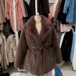 New Winter Faux Fur Coat Street Fashion Soft Smooth Fox Fur Jacket With Waist Belt Warm Thick Brand Luxury Plush Overcoat