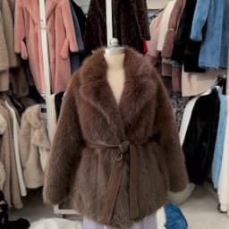 New Winter Faux Fur Coat Street Fashion Soft Smooth Fox Fur Jacket With Waist Belt Warm Thick Brand Luxury Plush Overcoat