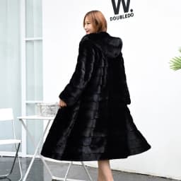 Winter women's new mink coat and hooded large size warm jacket