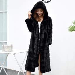 Winter women's new mink coat and hooded large size warm jacket