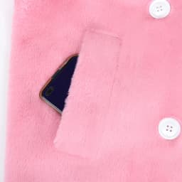 Nerazzurri Long Warm Thick Soft Fluffy Faux Fur Trench Coat for Women 2022 Double Breasted Pink White Green Winter Fashion Belt