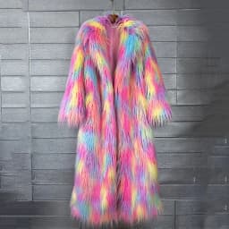 Imitation Fox Fur Faux Fur Women 2026 New Winter Fur Coat Faux Fox Fur Coat Imitation Beach Wool Jacquard Colorful Fur Coat H396