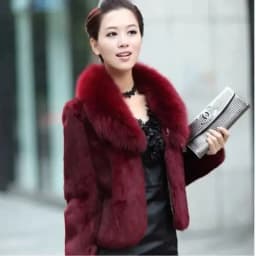 Faux Fur Coat Women Black 4XL Short Jacket 2023 New Winter Fashion Mom Rabbit Fur Slim Green Fox Fur Collar fluffy jacket