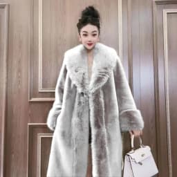 Faux Fur Coats Women Long Coat Thick Warm Turn Down Collar Elegant Maxi Open Stitch Spring Outerwear Autumn Winter Jackets