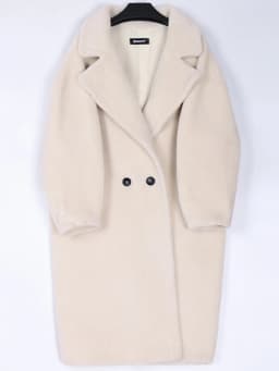 Nerazzurri Winter Long Oversized Teddy Coat Women Lapel Brown Thick Warm Sheep Wool Teddy Bear Jacket Women Plus Size Fashion