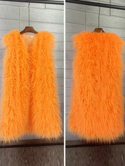 Mongolia Sheep Fur Women Long Vest Colorful Warm Faux Fur High Street Plush Coats Female Jacket Autumn Winter Furry Outerwear