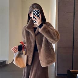 2024 Winter Faux Mink Fur Coat Women Short Stand Collar Warm Thick Eco Friendly Fur Jacket Plus Size Outerwear Trendy