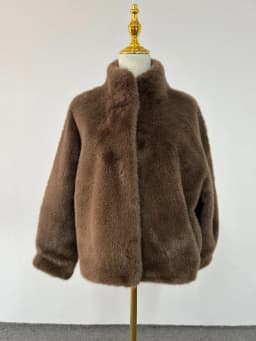 2024 Winter Faux Mink Fur Coat Women Short Stand Collar Warm Thick Eco Friendly Fur Jacket Plus Size Outerwear Trendy