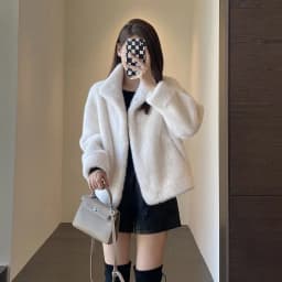 2024 Winter Faux Mink Fur Coat Women Short Stand Collar Warm Thick Eco Friendly Fur Jacket Plus Size Outerwear Trendy