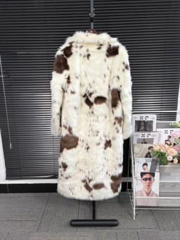 DEAT Fashion Tie Dye Faux Fur Coat Women's Lapel Loose Long Sleeves Plush Thick Overcoat Winter New 7A1355