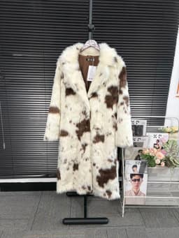 DEAT Fashion Tie Dye Faux Fur Coat Women's Lapel Loose Long Sleeves Plush Thick Overcoat Winter New 7A1355
