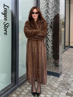 Luxury Faux Fur Maxi Coat Chic Open Front Stand‑collar Long Sleeve Oversized Outerwear Winter Women Fashion Autumn Warm 2026 New