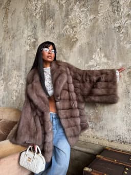 Women's Elegant Fake Fur Jacket Fashion Winter New Sleeve Bell Lapel Long Sleeve Coat Luxury Daily High Street Lady Outwear 2026