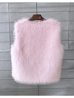 ZADORIN 2026 Autumn Winter Fashion Fur Waistcoat Women Casual Warm Faux Fur Vest V Neck Pink Black White Faux Fur Coat Crop Tops