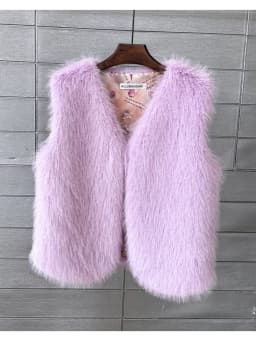 ZADORIN 2026 Autumn Winter Fashion Fur Waistcoat Women Casual Warm Faux Fur Vest V Neck Pink Black White Faux Fur Coat Crop Tops