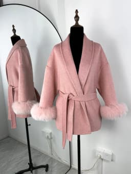 Trendix Fox Fur Woolen Women's Autumn Coat Fashion Patchwork Double-Sided Wool Overcoat 2025 New Elegant Office Commuter Jacket