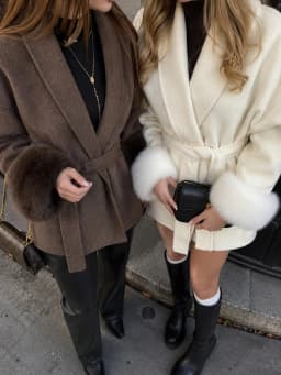 Trendix Fox Fur Woolen Women's Autumn Coat Fashion Patchwork Double-Sided Wool Overcoat 2025 New Elegant Office Commuter Jacket